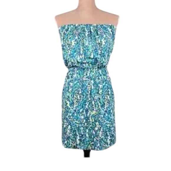 Lilly Pulitzer Windsor Dress It's a Stretch Sea Blue Strapless Dress Size XS - Picture 5 of 8